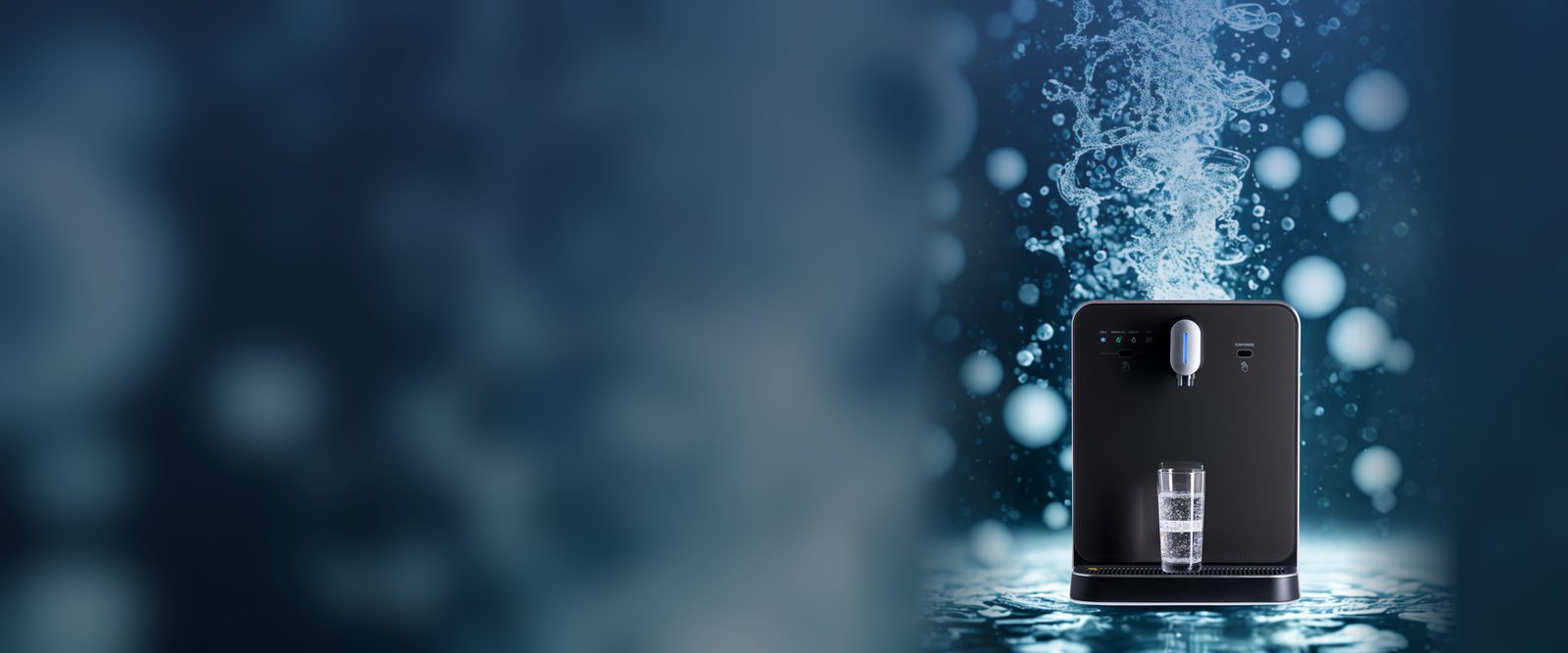 Wellsys S4 sparkling water dispenser with splashing water